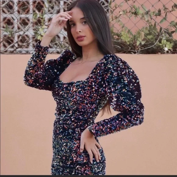 Zara Sequin Velvet Mini Dress! - Picture 4 of 11